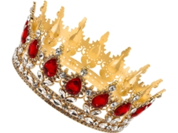 Coiffe De Mariée Rouge Corona Strass Diadème Bijoux Tête Pour Mujer Accessoire Robe Cérémonie