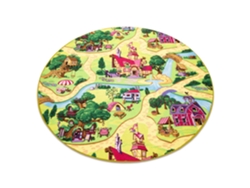 Alfombra Infantil Candy Town Círculo Para Niños Pueblo Calles (circulo 170 cm)