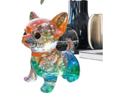 Mini Perros De Resina | Arte Moderno Con Degradado Arcoíris | Decoraciones Para Perros Pequeños