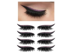 4 pares de pegatinas reutilizables con purpurina para pestañas, cinta de maquillaje invisible. Rosewell