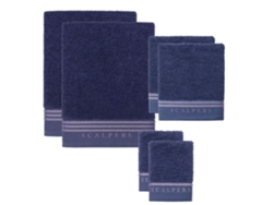 Set 6 Toallas Baño 450gsm En Algodón Azul Con Gris Scalpers Home