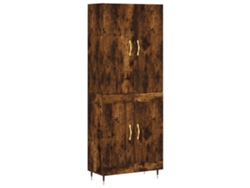 Aparador Alto Madera Contrachapada Roble Ahumado 69.5X34X180 cm VIDAXL
