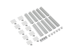 Kit de montaje para paneles solares, aluminio duradero, alta capacidad de carga, color plata.