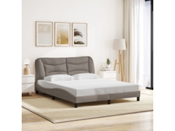Cama Sin Colchón Tela Gris Taupe 160x200 Cm