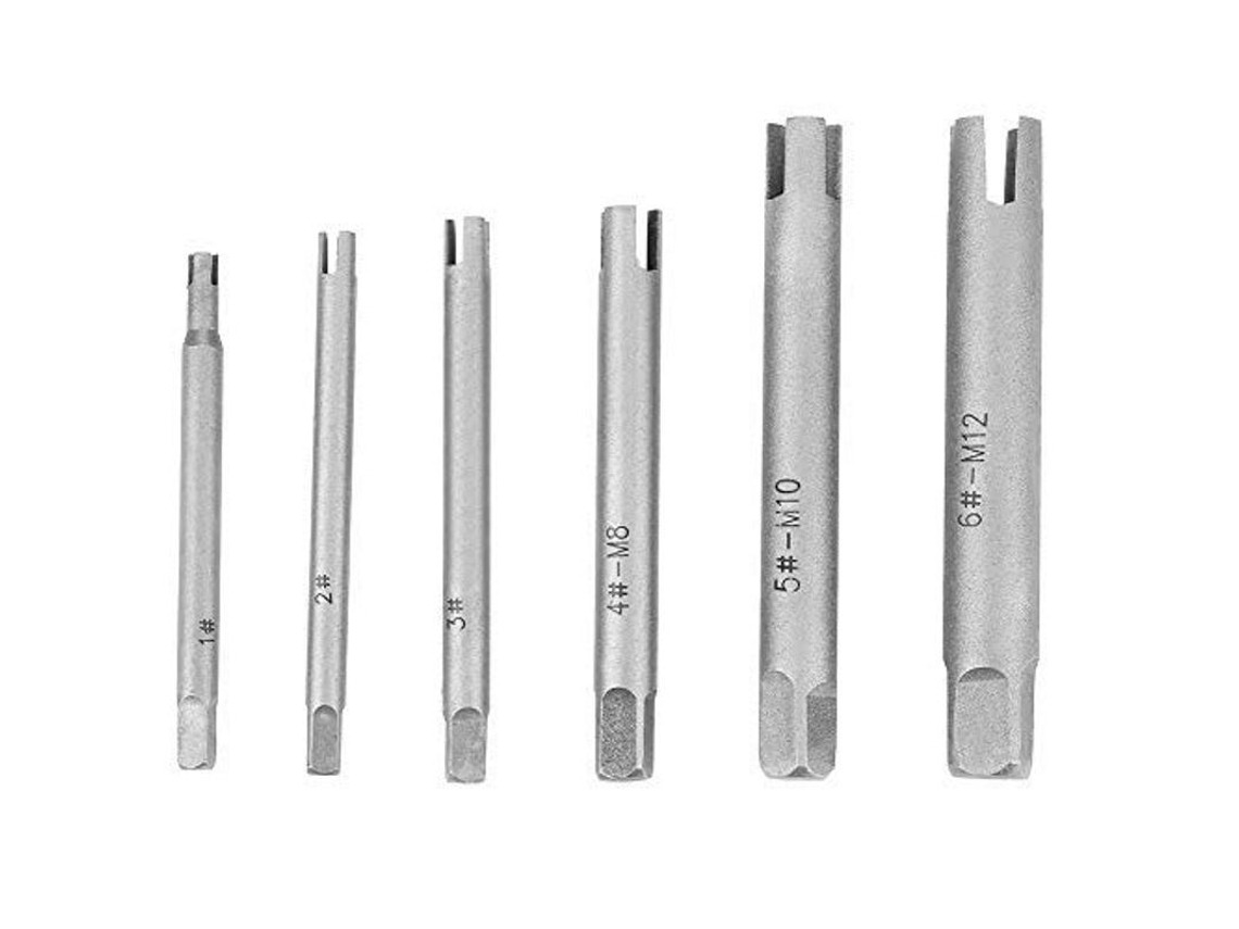 Extractor de brocas rotas, 6 piezas, acero HSS | SIN MARCA