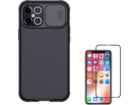 Carcasa y Protector iPhone 12 Nillkin Camshield Negro