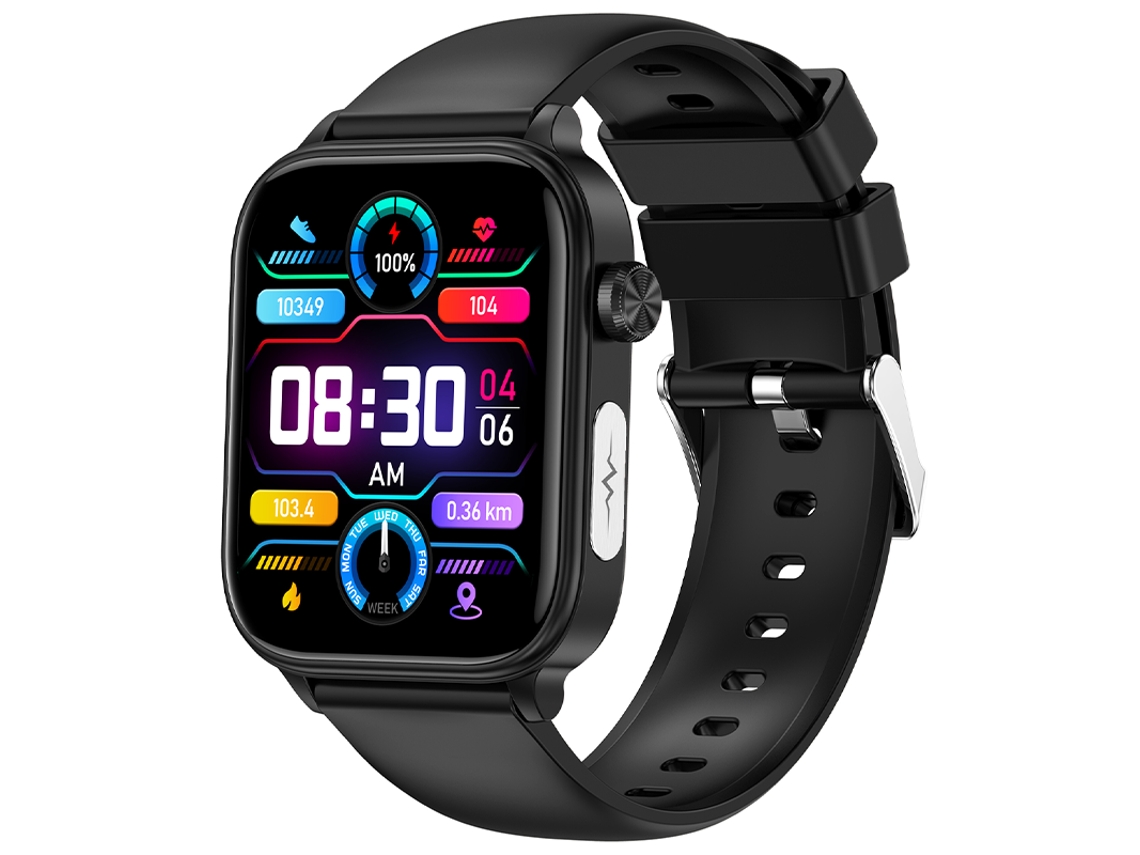 Reloj inteligente ET570 de 1,39 pulgadas con monitorización de salud, llamadas Bluetooth y cronómetro (negro)