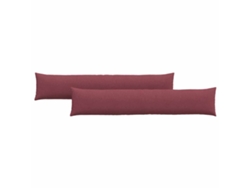 Cojines De Sofá 2 Uds Rojo Vino 200 X 40 Cm Tela