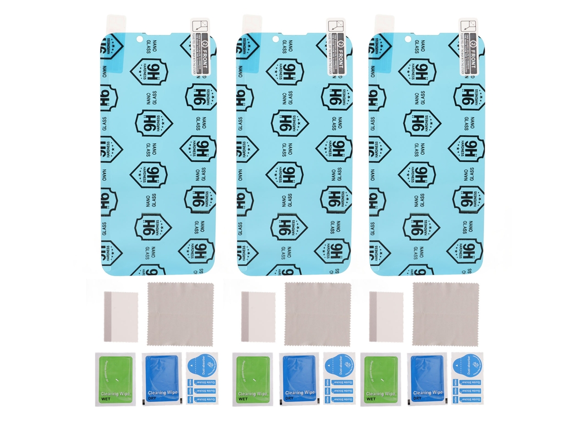 3 Protectores De Pantalla Pet 9h Para Iphone 13 Mini, Antihuellas Hd, Con Herramientas De Instalación.