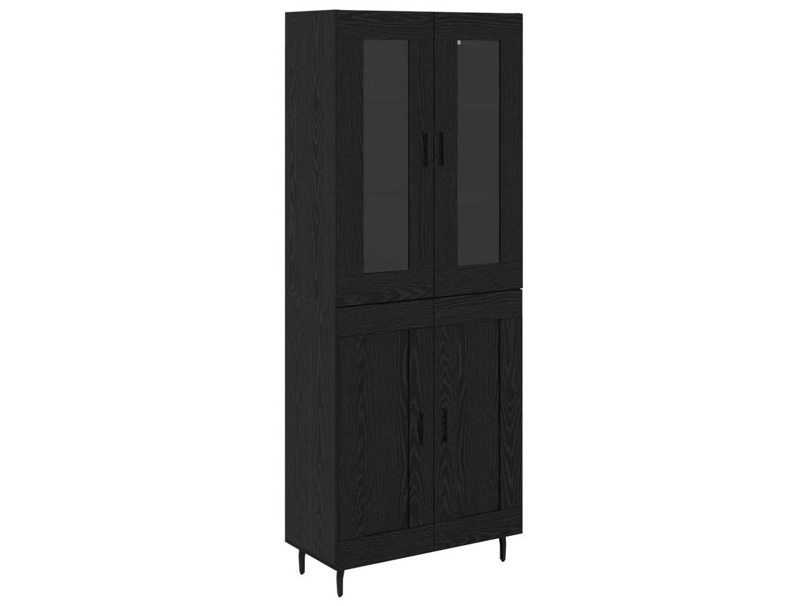 Maison Exclusive - Aparador Alto 2 Pcs Roble Negro Madera De Ingeniería