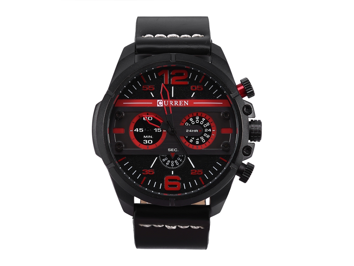 Reloj Militar Analógico Para Hombre De Cuero Pu Resistente Al Agua Con Movimiento De Cuarzo