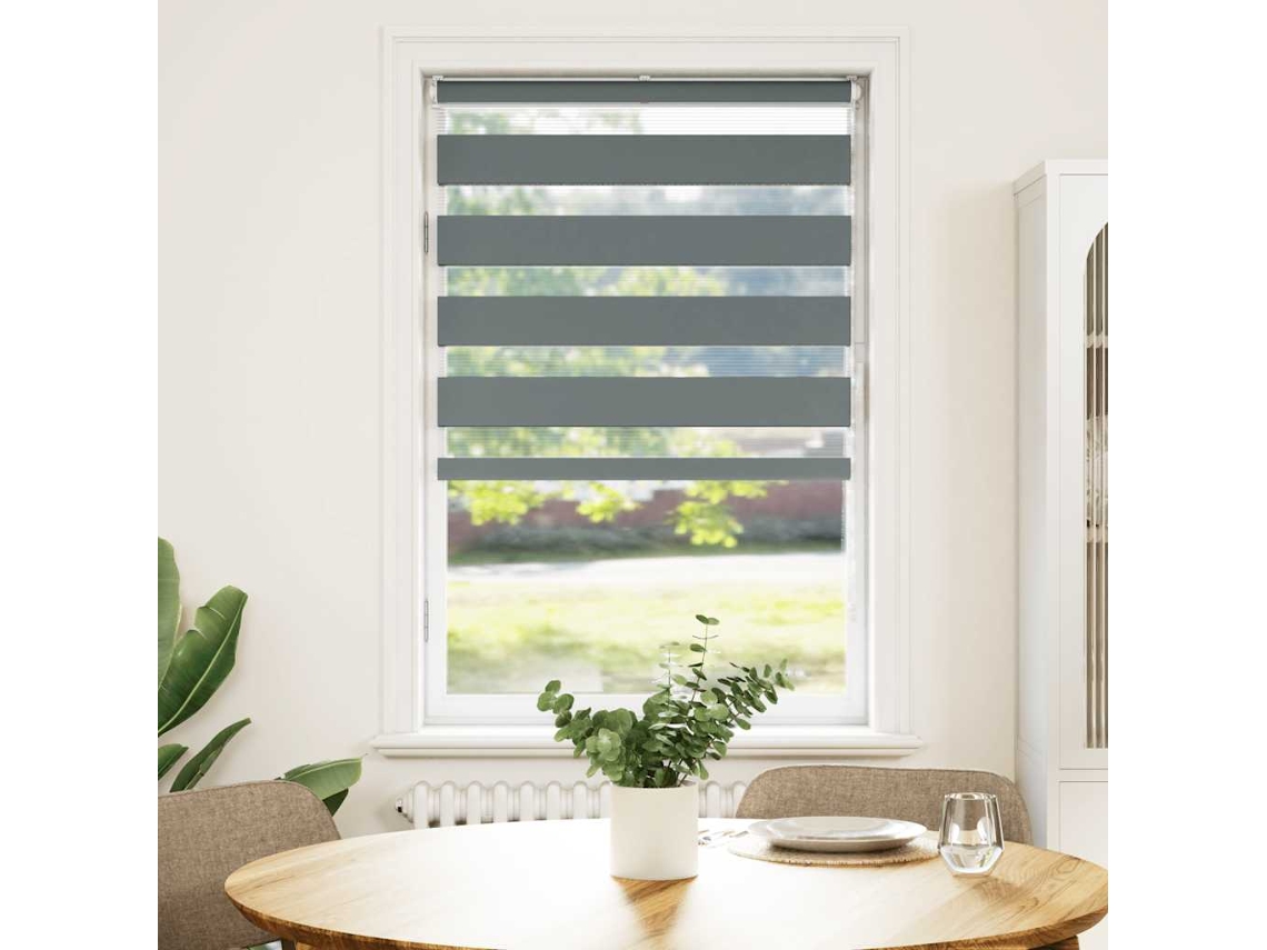 Maison Exclusive - Estor Cebra Gris Oscuro 70x100cm Tejido Ancho 65,9 Cm Poliéster