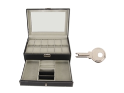 Caja de almacenamiento de relojes con cerradura de 2 niveles