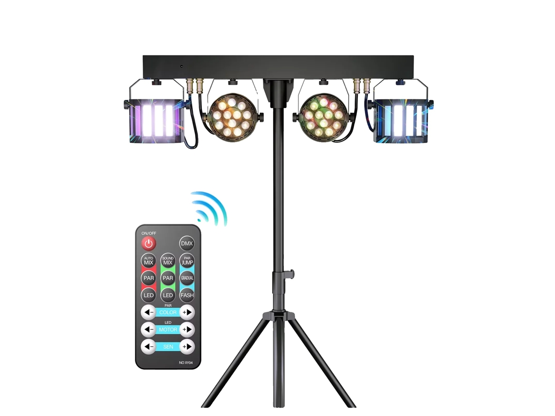 Luces LED RGBW para escenario, control DMX, múltiples efectos de iluminación, enchufe OEM UE