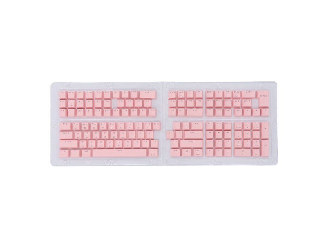 132 Keycaps Coreanas Oem Height Para Teclado Mecânico 61-108 Teclas Substituição Vermelho Claro