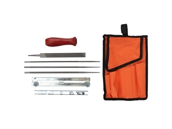 Kit De Afilado De Motosierra De 8 Piezas Con Discos De Lijado Y Bolsa De Almacenamiento Naranja.