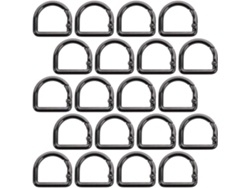 Paquete de 20 mosquetones de metal negro de 7 puntas para correas de hombro y hebillas. SFUSHOS