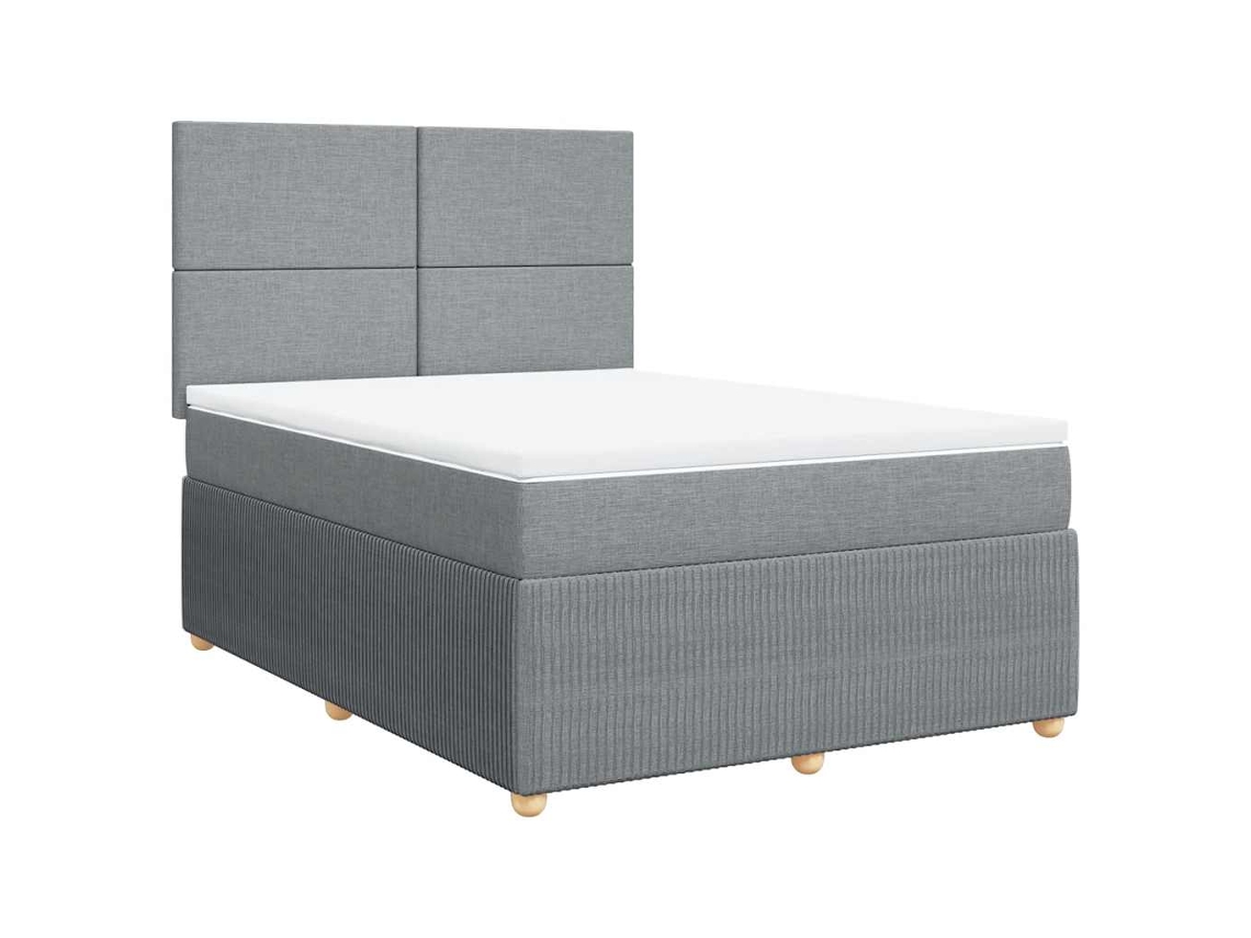 Maison Exclusive - Cama Box Spring Con Colchón Tela Gris Claro 140x190 Cm