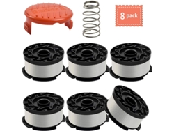 Paquete De 6 Carretes De Hilo Con 1 Tapas Para Desbrozadora Black+decker Af-100-3zp Henten Home