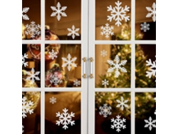 96 piezas de adornos navideños, pegatinas de copos de nieve para ventanas, pegatinas de PVC sin pegamento para decoración navideña de interiores.
