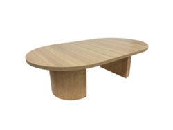 Mesa Basse Effet Bois Ovale 120x70x35 Cm Oviala