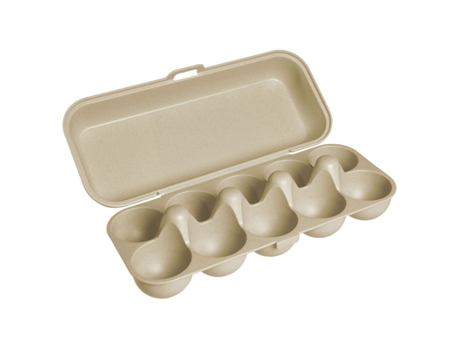 Caja 10 huevos bioplástico beige