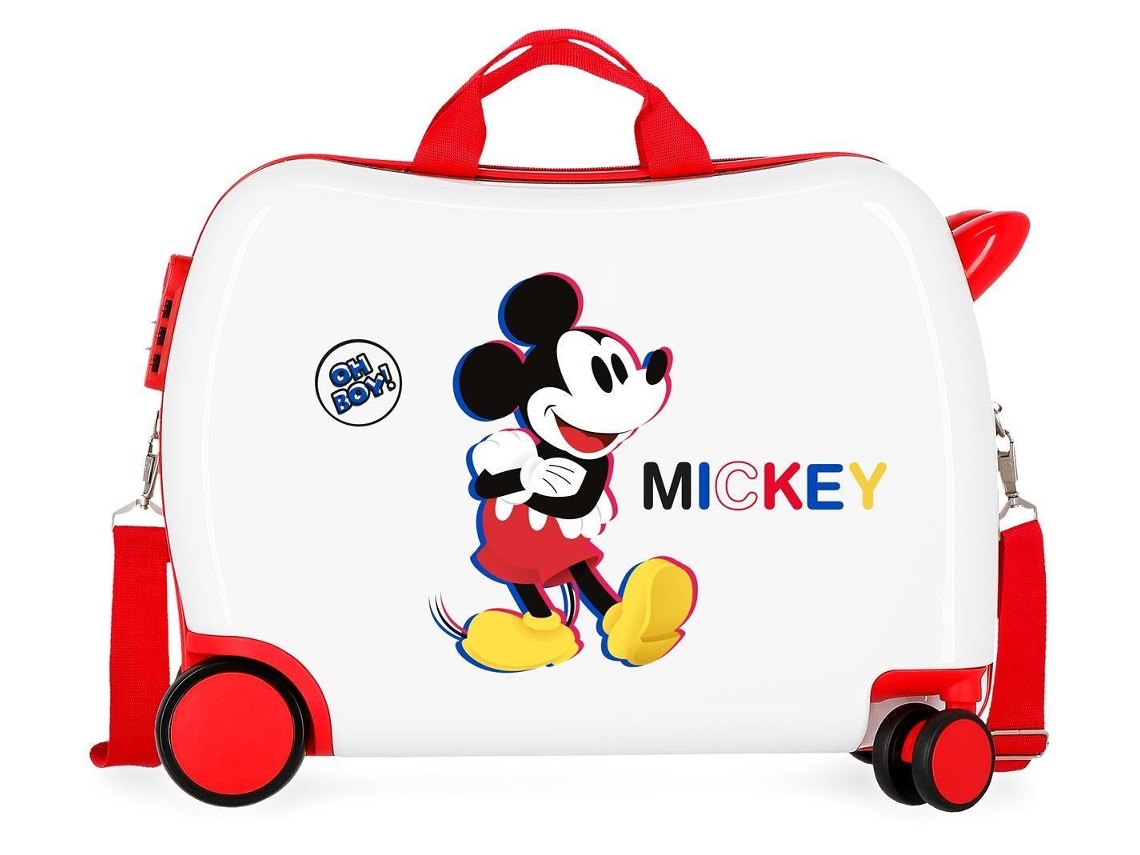 Disney Mickey Maleta Correpasillos Abs Rígida Mickey Y Minnie Colors Blanco