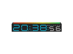 Reloj LED creativo con alarma, luz de acento, decoración para la mesita de noche, reloj digital LED para juegos, carcasa negra, luz azul. Sfushos