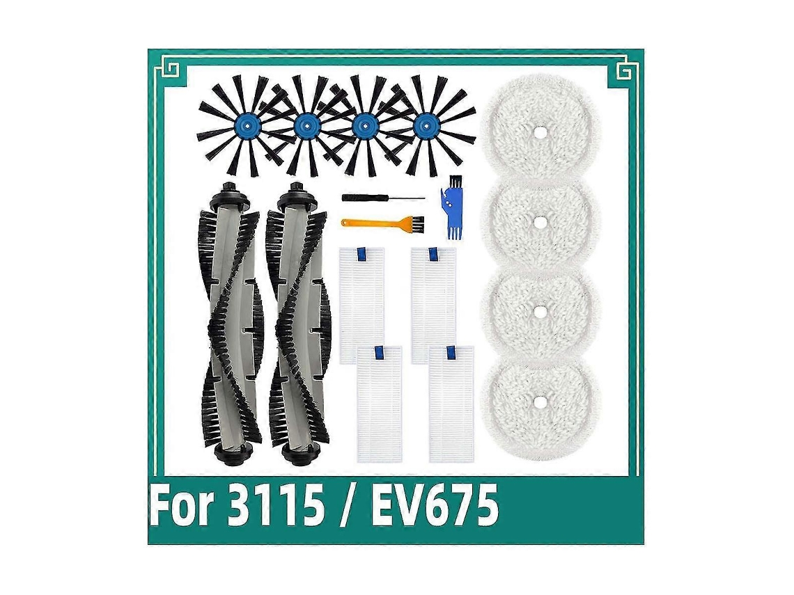 Para robot aspirador 3115 / EV675: cepillo lateral principal, filtro HEPA, mopa, paño, accesorio de repuesto