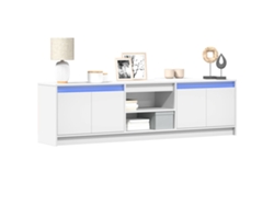 Mueble De Tv Con Led Madera De Ingeniería Blanco 180x34x50 Cm