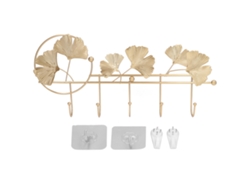 Perchero de pared Baok con diseño de hoja de ginkgo, de estilo sencillo y elegante, ideal para ropa, sombreros y llaves.
