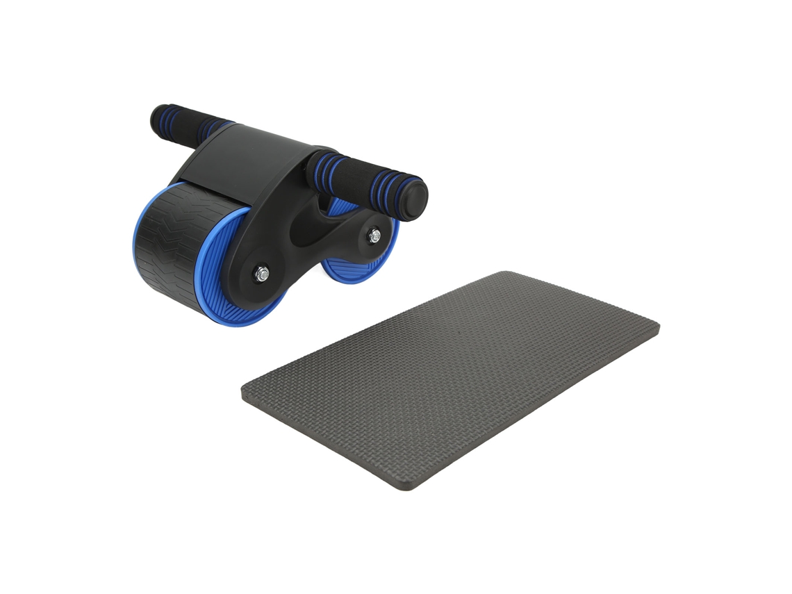 Rodillo Abdominal Doble Redondo, Equipo De Fitness Para Gimnasio En Casa, Antideslizante Con Soporte Para Teléfono Móvil, Negro Y Azul.