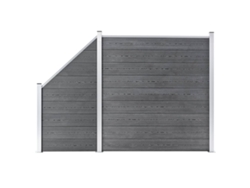 Panel de valla WPC, 1 cuadrado, 1 inclinado, 273 x 186 cm, gris, DKD HOME DECOR