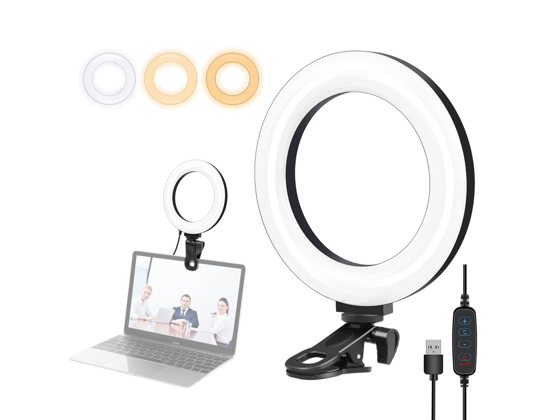 Anillo de luz Eifson pequeño de 6,2 pulgadas para videoconferencias, ideal para ordenador portátil o de escritorio