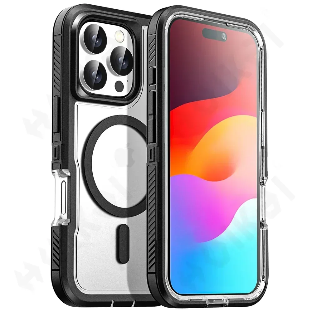 (blanco, Iphone 13) Funda Para Teléfono, Compatible Con Carga Inalámbrica Magsafe, Resistente Y Duradera, A Prueba De Golpes Y Caídas.