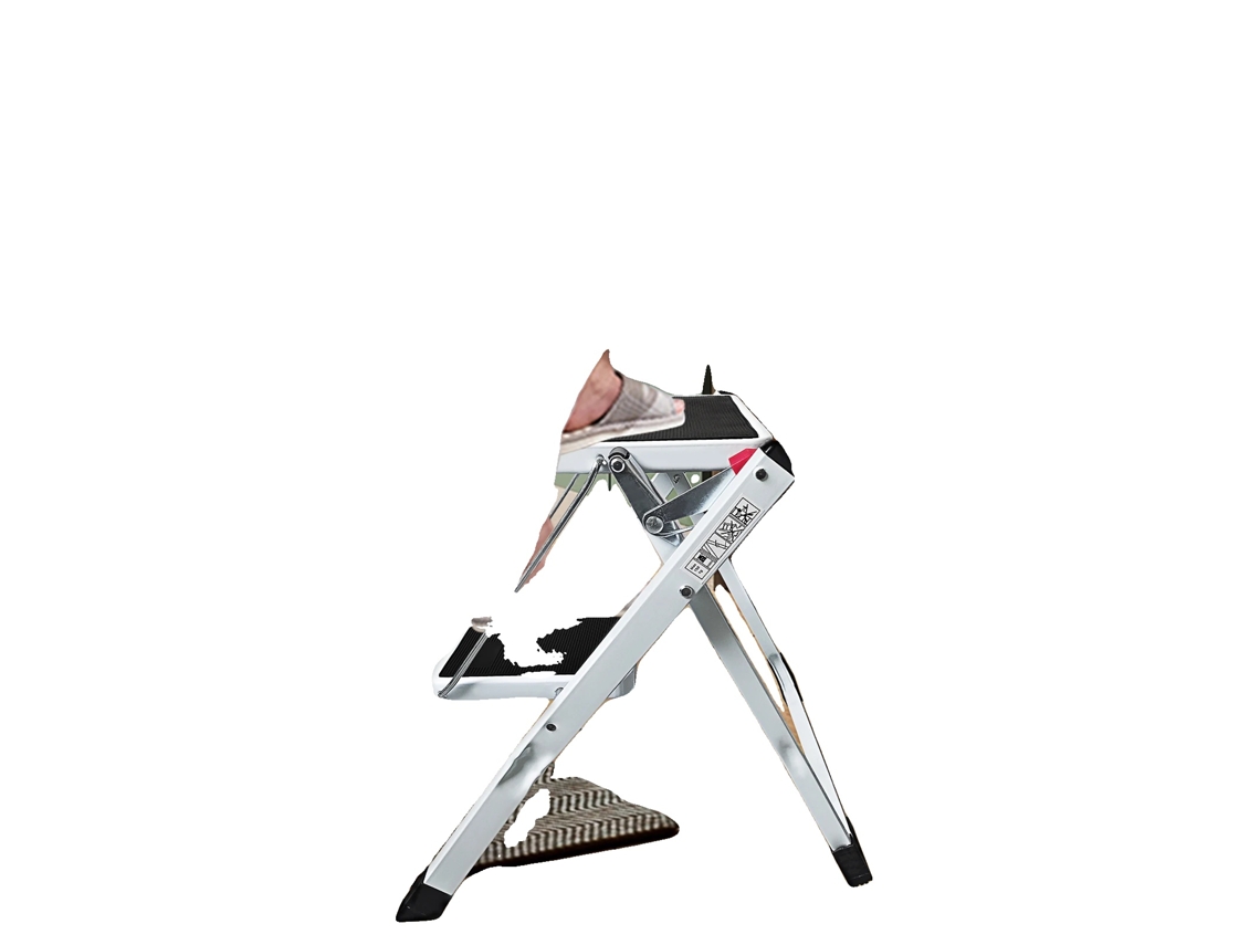 Escalera plegable, compacta y portátil, de uso multifuncional, de 2 peldaños.