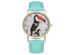 Reloj De Pulsera Analógico De Cuarzo Con Correa Pu Para Mujer Y Hombre (menta)