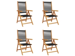 Maison Exclusive - Sillas De Jardín Reclinables 4 Uds Madera Maciza Acacia Negro