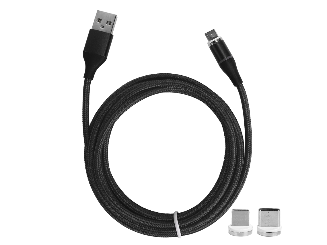 Cable De Carga Magnética 5a Super Rápido 2m Nylon Tejido Multi-magnético Para Type-c Ios Android