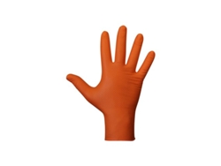 Guante de nitrilo sin polvo Agility Grip, talla 9, melena naranja