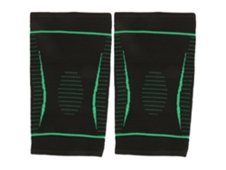 2pcs Rodillera Unisex De Tejido Nylon Transpirable Calentamiento Total Para Running Y Deportes Verdes Talla S