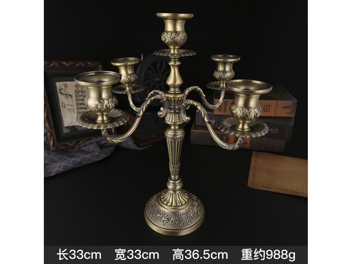 (bronce De Cinco Cabezas) Cena Romántica A La Luz De Las Velas, Estilo Retro Europeo Y Creativo