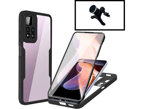 Kit Carcasa Anti-Crash 360 Protection + 1 GripHolder + 1 Soporte Xiaomi Poco X4 NFC PHONECARE Negro