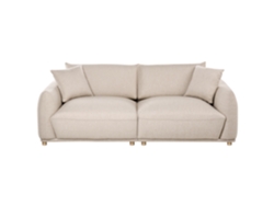 Sofá De 3 Lugares Beliani Jubek De Tecido Creme 214x104x81