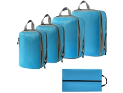 Bolsa de almacenamiento de compresión, juego de 5 piezas, bolsa de viaje ligera, color azul marino