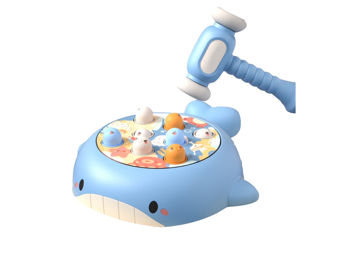 Ats-juguete De Golpe Eléctrico Giratsorio Con Forma De Dibujo Animado, Musical Y Luces, Educatsivo Para Niños Y Niñas, Azul
