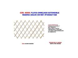 Pluvia enrejado extensible madera  200x50 cm rt0908211qd