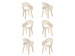 Sillas De Comedor Goeurvant 1316(pack De 6, Marfil, Terciopelo)