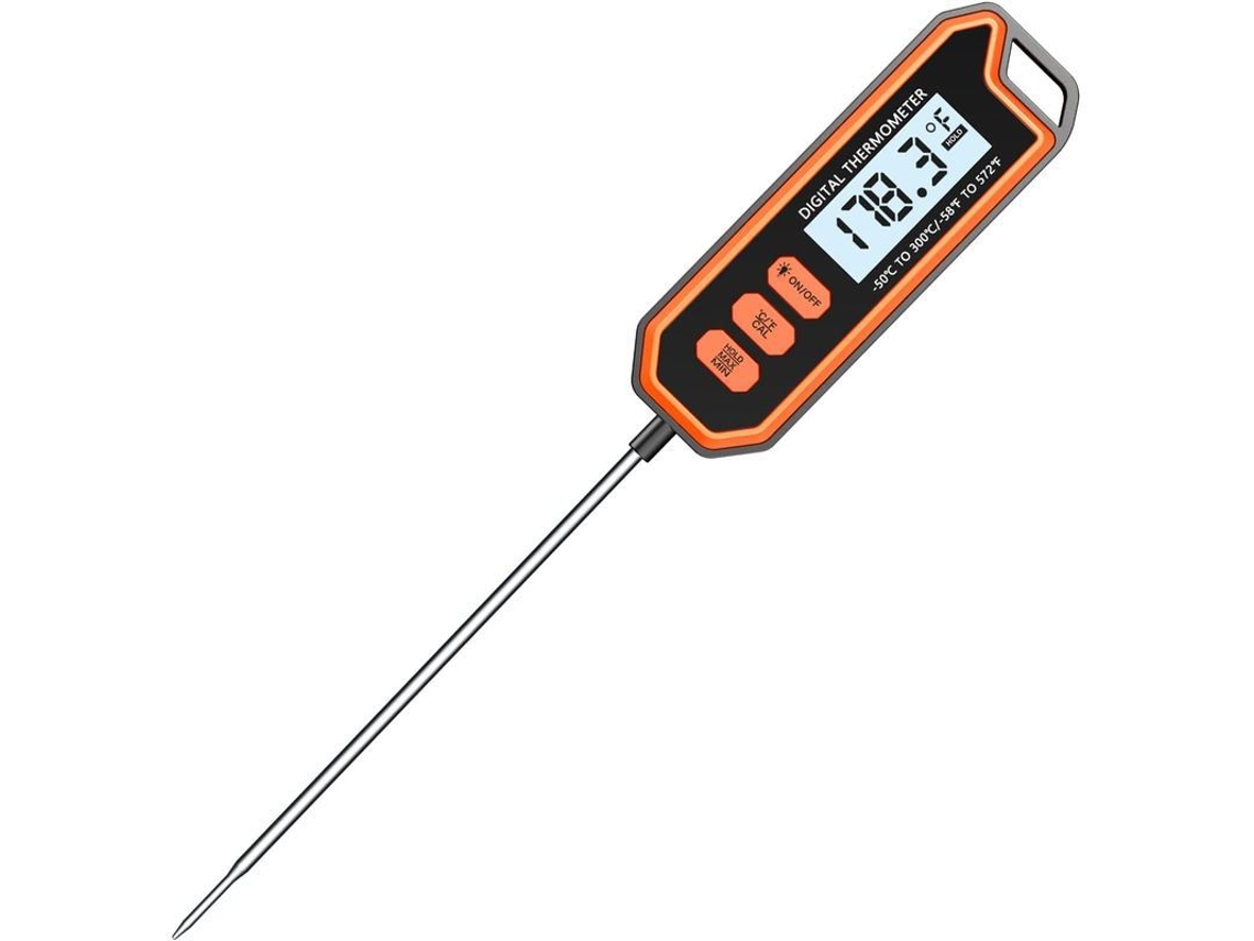 Termómetro digital para carne Rebe con pantalla LCD, función de retención y alta precisión para uso en la cocina.