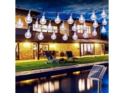 2026-linjou Guirnalda de luces solares para exteriores, 8 modos, resistente al agua, decoración para fiestas, jardín y hogar, luz blanca fría
